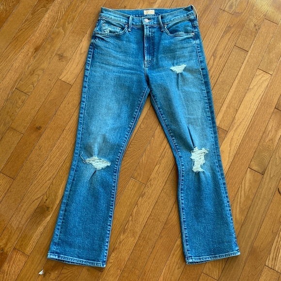 MOTHER THE INSIDER ANKLE DOOM AND BLOOM HI RISE ANKLE FLARE BOOTCUT STRETCH JEAN - Picture 2 of 16